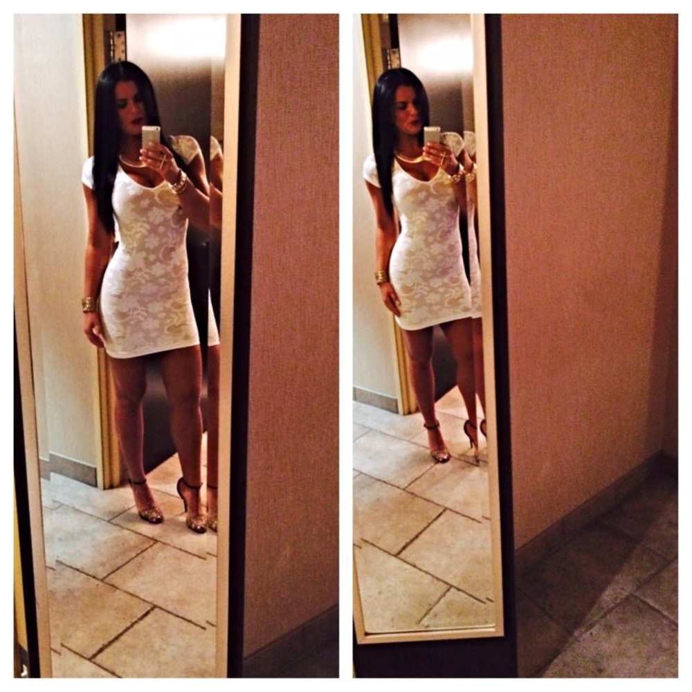 Bebe White Body Con